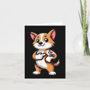 Tarjeta Corgi I Love Dad Funny Dog Tattoo _1