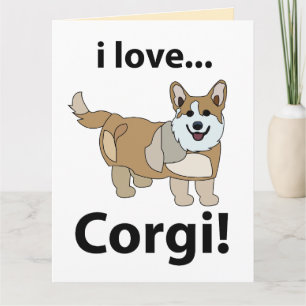 Tarjeta Corgi Me encanta Corgi