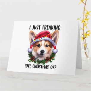 Tarjeta Corgi Me Encanta La Navidad Ok Navidad