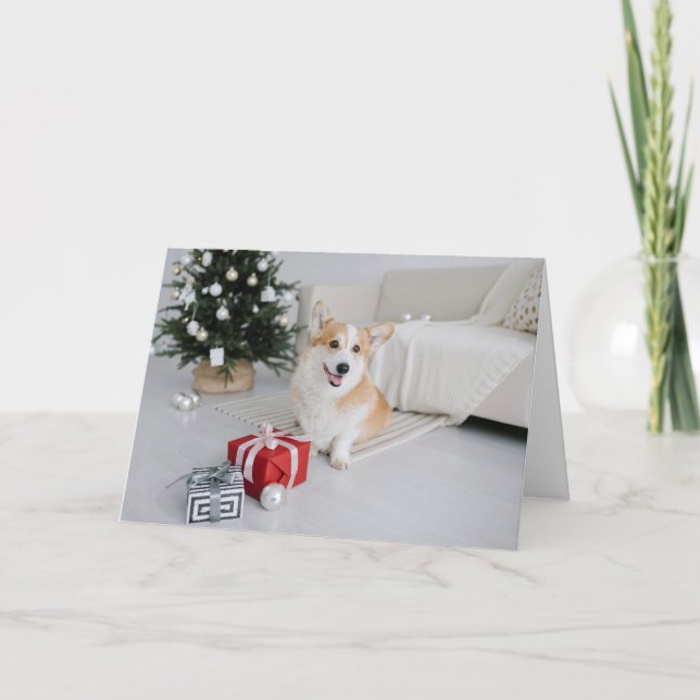 Tarjeta Corgi Pembroke Navidades del amante del perro galé (Anverso)