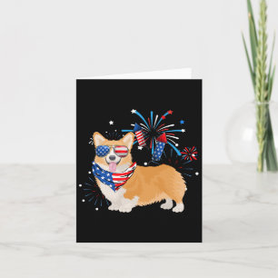Tarjeta Corgi Perro Bandera Estadounidense 4 De Julio Homb