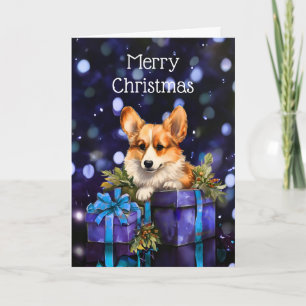Tarjeta Corgi Puppy Dog Navidades
