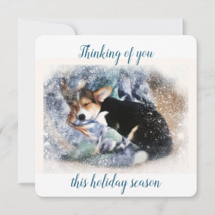 Tarjeta Corgi Puppy pensando en ti