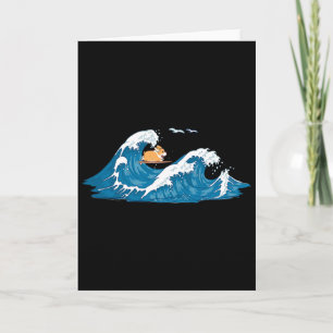 Tarjeta Corgi Surfando Ola Perro Galés Cachorro