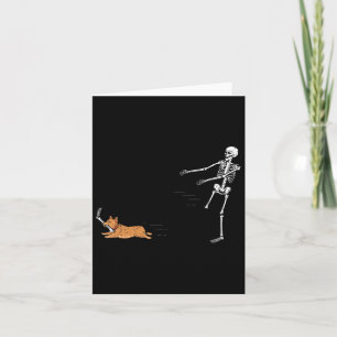 Tarjeta Corgi travieso perro divertido esqueleto Halloween