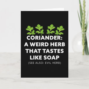 Tarjeta Coriander Una hierba que sabe a jabón