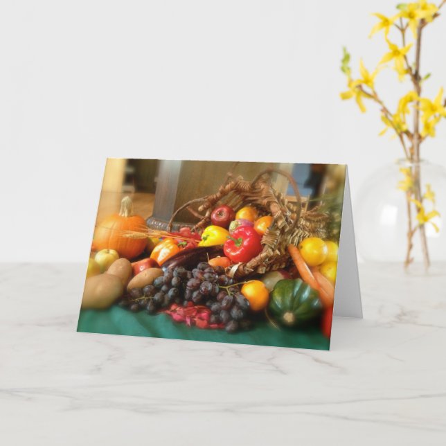 Tarjeta Cornucopia, Horn of Plenty, (flor amarilla)