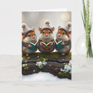 Tarjeta Coro de Navidad "¡oh ratones!" naturaleza