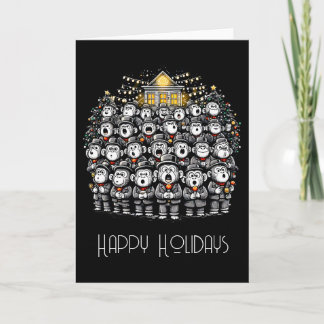 Tarjeta Coro de Navidades de monos