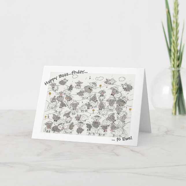 Tarjeta Coro de ovejas feliz cumpleaños (Anverso)