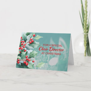 Tarjeta Coro Director de Navidades Watercolor Music Notes