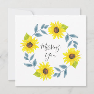 Tarjeta Corona de Acuarela de Girasol 2