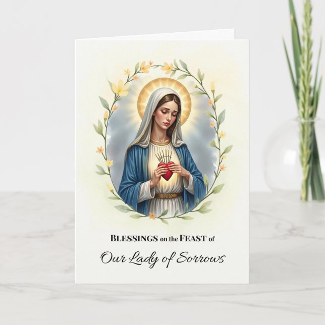 Tarjeta Corona de Bendiciones de Nuestra Señora de los Dol (Anverso)