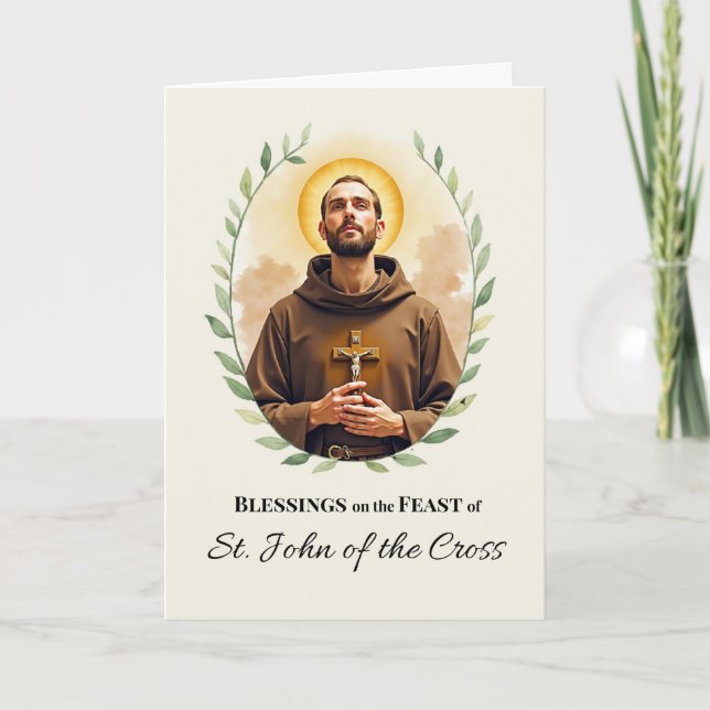 Tarjeta Corona de Bendiciones del Día de la Fiesta de San  (Anverso)