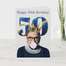 Tarjeta Corona de chicle Ruth Ginsburg Feliz 50 cumpleaños