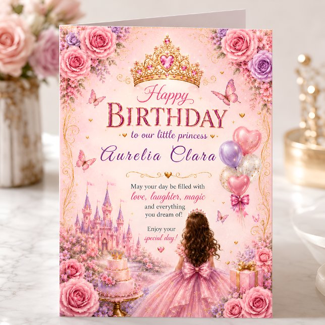 Tarjeta Corona de cumpleaños de princesa elegante (Subido por el creador)