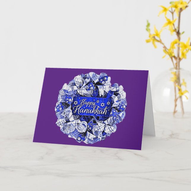 Tarjeta Corona de Hanukkah (flor amarilla)