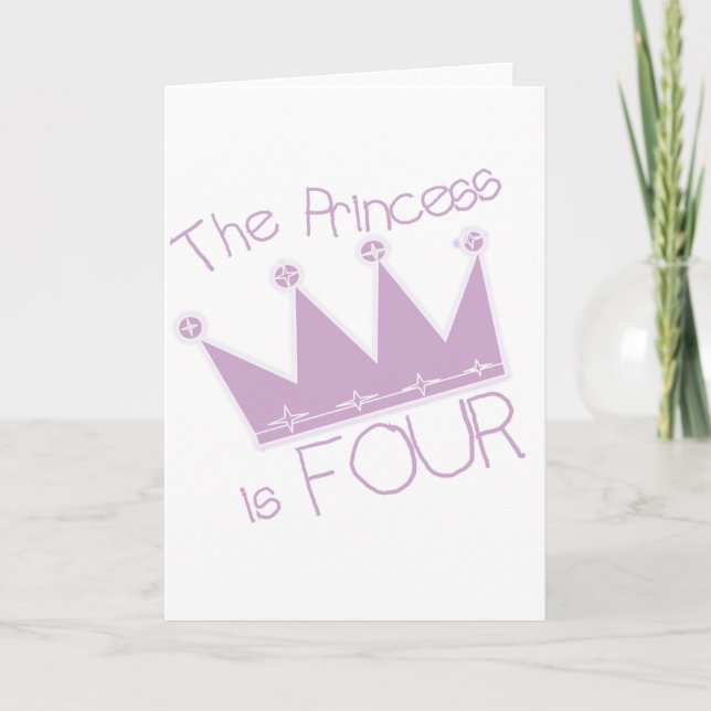 Tarjeta Corona de la Princesa 4ª camiseta de cumpleaños (Anverso)