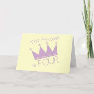 Tarjeta Corona de la Princesa 4ª camiseta de cumpleaños