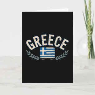 Tarjeta Corona de Laurel de la Bandera de Grecia Recuerdo