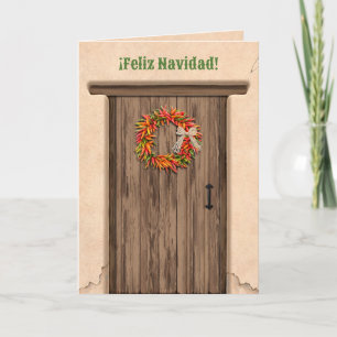 Tarjeta Corona de Navidad de Chile del Sudoeste Festejo