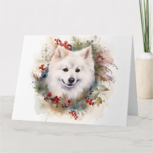Tarjeta Corona de Navidad de Perro Esquimal Americano Fest