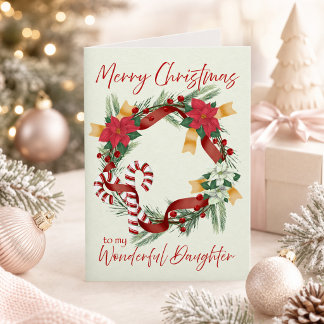 Tarjeta Corona de Navidad para hija