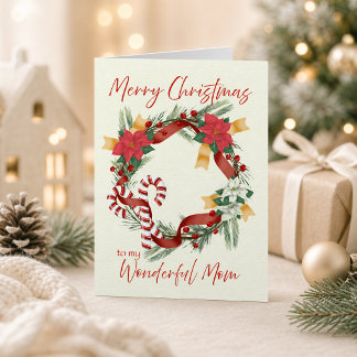 Tarjeta Corona de Navidad para Mamá