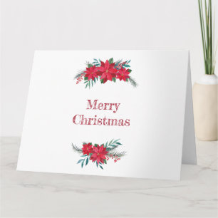 Tarjeta Corona de Poinsettia Roja