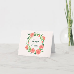 Tarjeta Corona de rosa rosa acuarela personalizada
