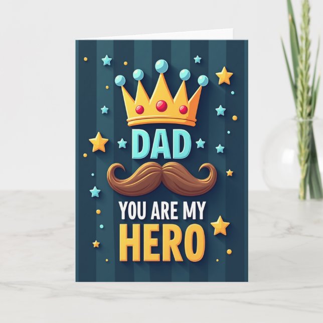Tarjeta Corona Dorada de Papá Héroe (Anverso)