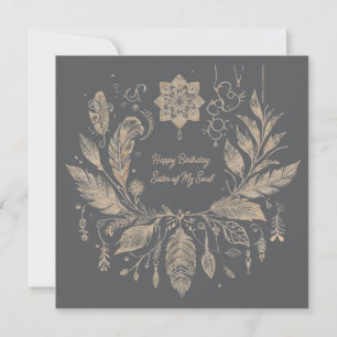 Tarjeta Corona floral boho completamente personalizable