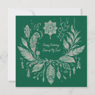 Tarjeta Corona floral boho completamente personalizable