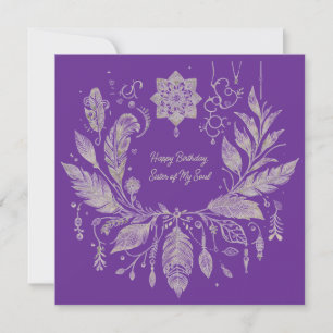 Tarjeta Corona floral boho completamente personalizable