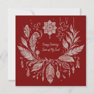 Tarjeta Corona floral boho completamente personalizable