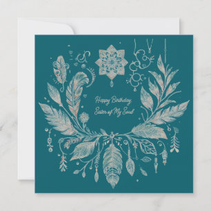 Tarjeta Corona floral boho completamente personalizable
