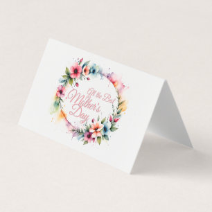 Tarjeta Corona floral de acuarela del Día de la Madre en r