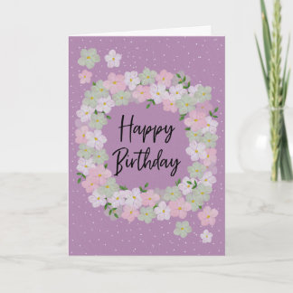 Tarjeta Corona floral de cumpleaños