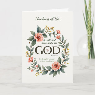 Tarjeta Corona floral de Escrituras de Pensamiento religio