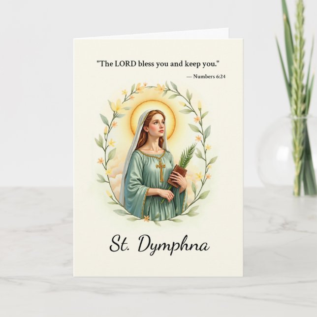 Tarjeta Corona floral de las bendiciones de Dios de Santa  (Anverso)