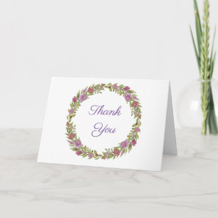 Tarjeta Corona floral rosa y verde Gracias