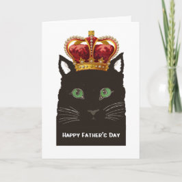 Tarjeta Corona que lleva feliz del gato negro del día de