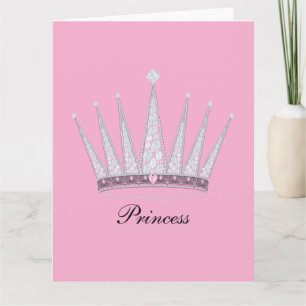 Tarjeta Corona Tiara Cumpleaños Princesa Rosa