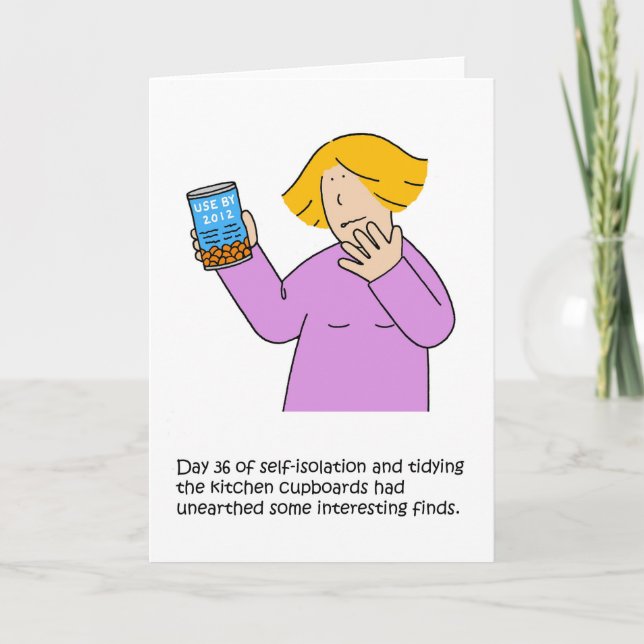 Tarjeta Coronavirus autoaislamiento Cubierta de cocina Tid (Anverso)