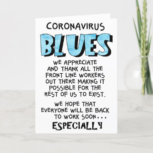 Tarjeta Coronavirus Blues Gracias Gratitude Hairdresser