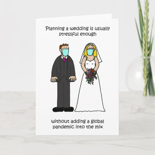 Tarjeta Coronavirus Boda Stress Personalizado novia pareja (Anverso)
