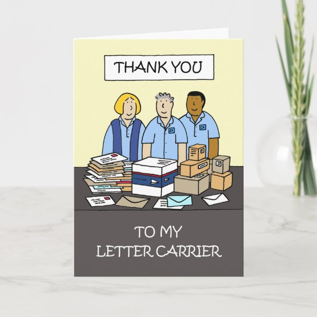 Tarjeta Coronavirus Gracias a la portadora de cartas. (Anverso)