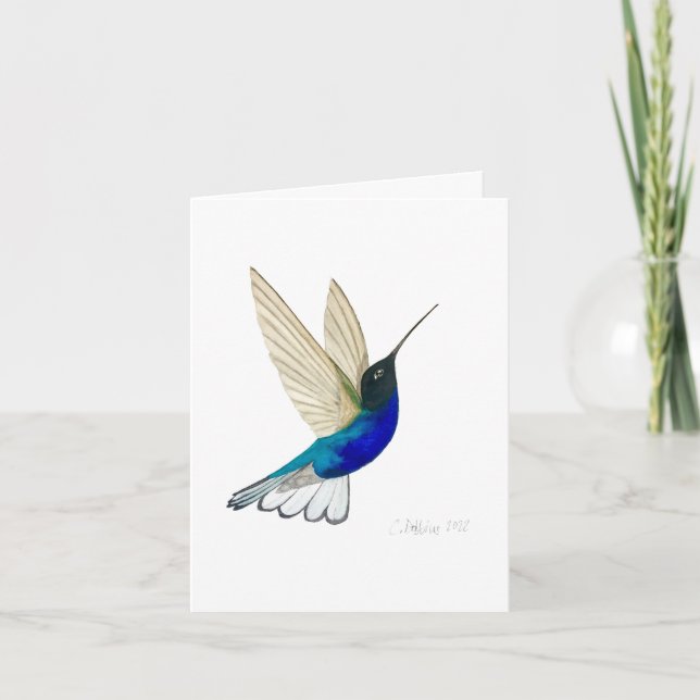 Tarjeta Coronet Hummingbird de terciopelo morado (Anverso)