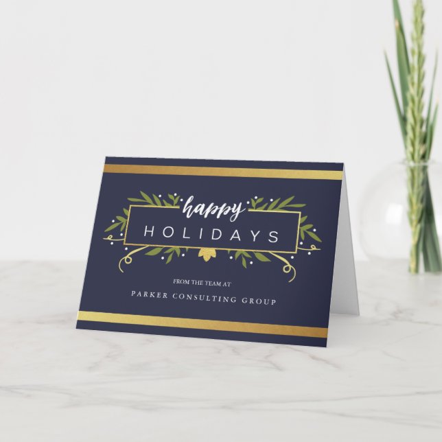 Tarjeta corporativa dorada del día de fiesta (Anverso)