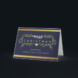 Tarjeta corporativa dorada del navidad<br><div class="desc">Un diseño moderno,  elegante,  leyendo "Felices Navidad."  Falso efecto metalizado de oro.</div>